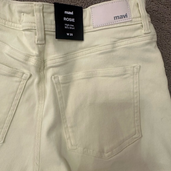 Mavi Rosie Denim Shorts in Sherbert Green - Picture 3 of 7